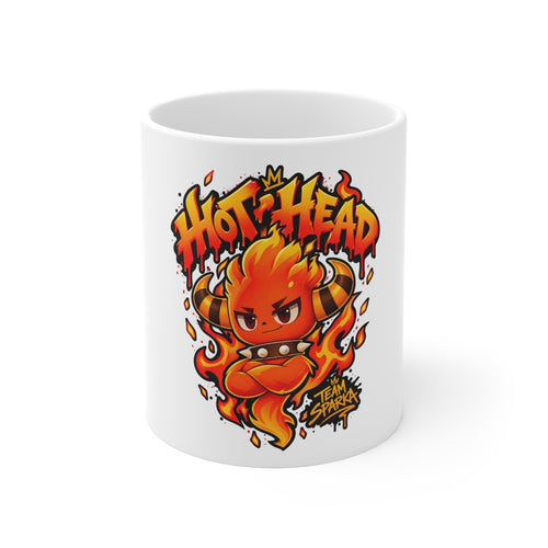 Team Sparka mug, front view – Hot Head design, official Roco Kingdom merch
