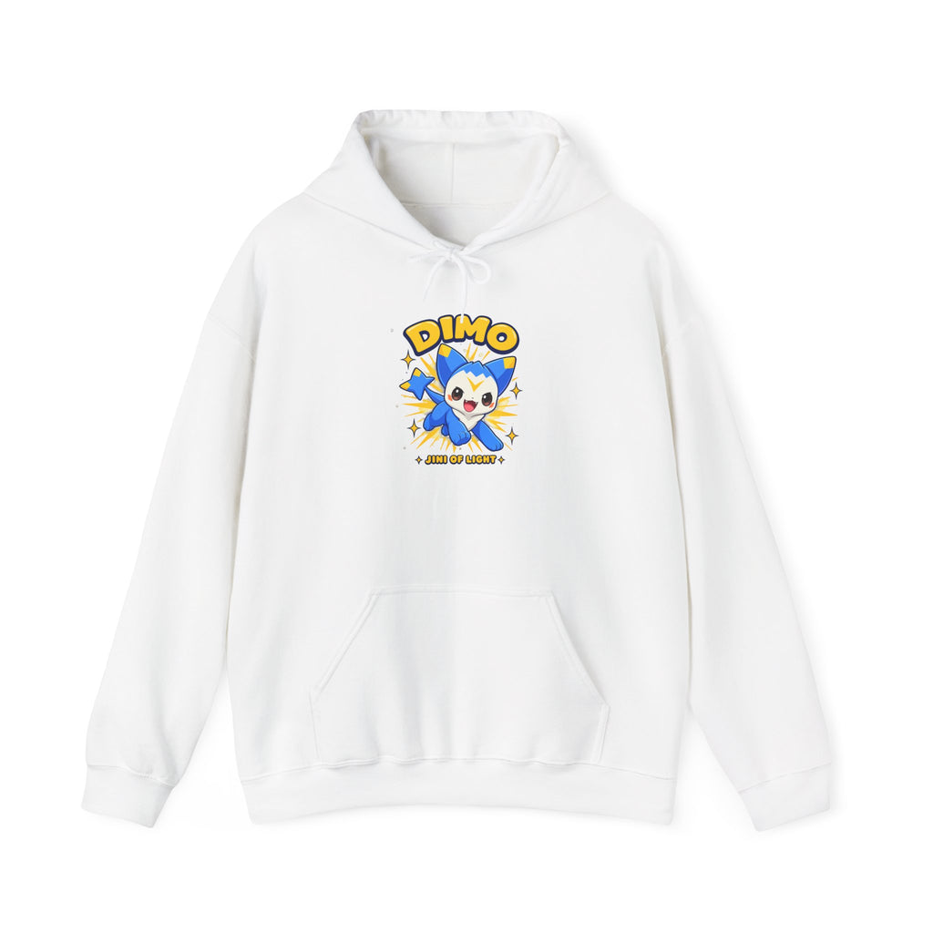 Dimo Light Burst hoodie in white, front view – official Roco Kingdom merch