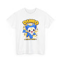 Dimo t-shirt in white, front view – Dimo Jini of Light design, official Roco Kingdom merch