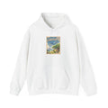 Carosia postcard hoodie in white, front view – Carosia Postcard design, official Roco Kingdom merch
