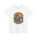 Explore Carosia tee in white, front view – Explore Carosia Badge design, official Roco Kingdom merch