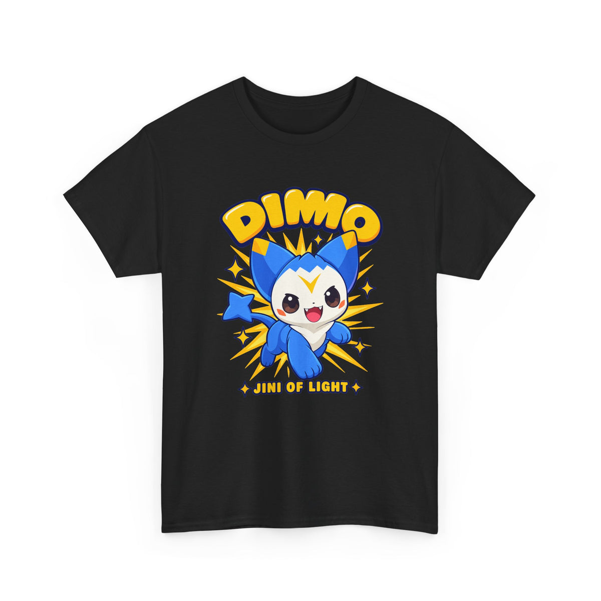 Dimo t-shirt in white, back view – Dimo Jini of Light design, official Roco Kingdom merch