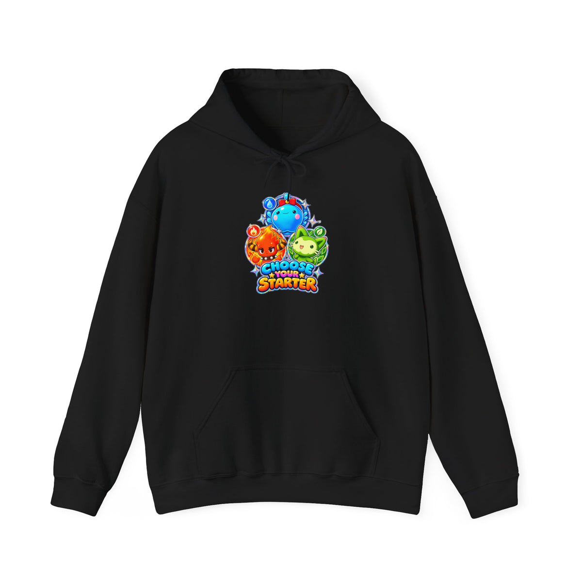 Roco Kingdom starter hoodie in white, back view – Choose Your Starter design, official Roco Kingdom merch