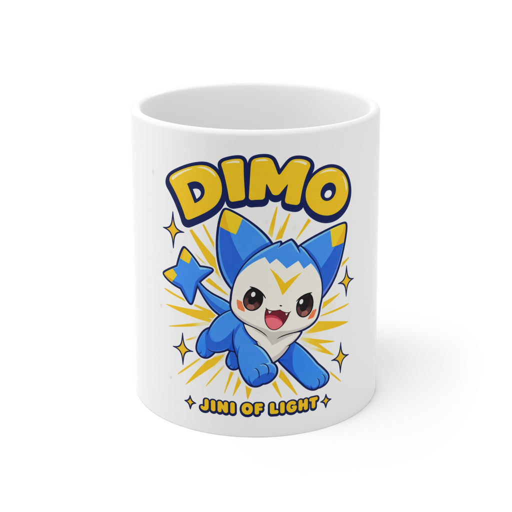 Dimo mug, front view – Jini of Light design, official Roco Kingdom merch