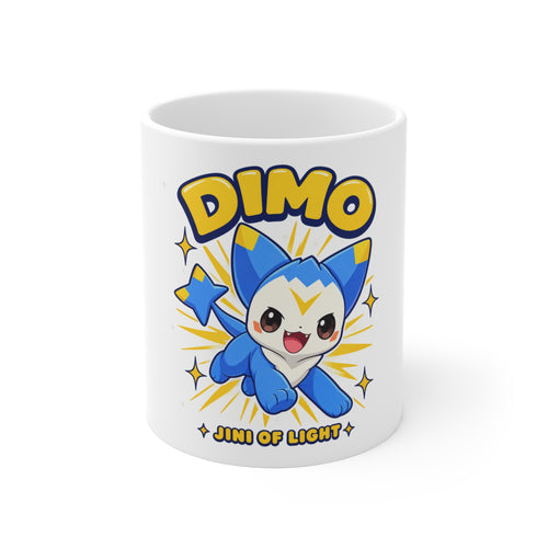 Dimo mug, front view – Jini of Light design, official Roco Kingdom merch