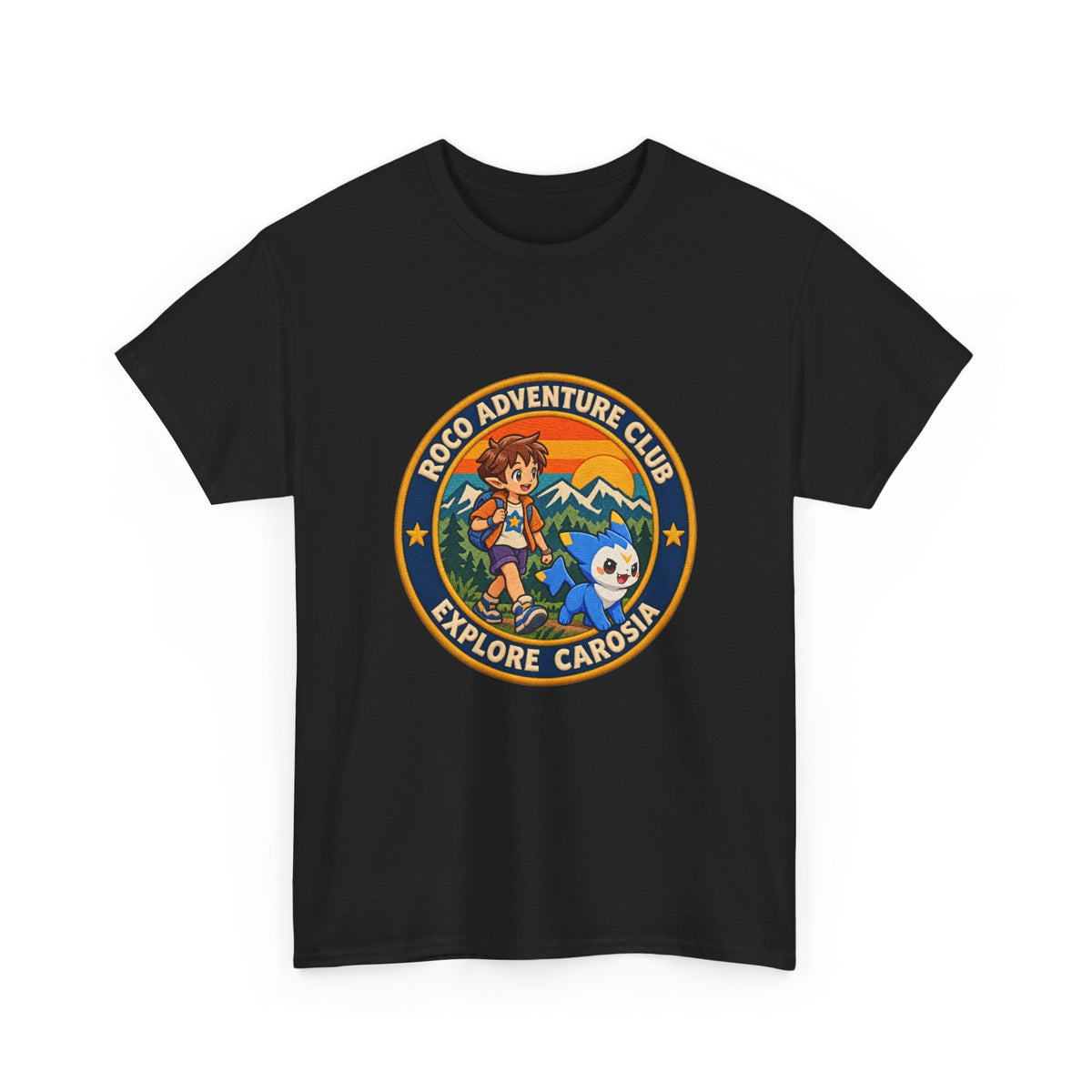 Roco trainer shirt in white, back view – Roco Adventure Club design, official Roco Kingdom merch