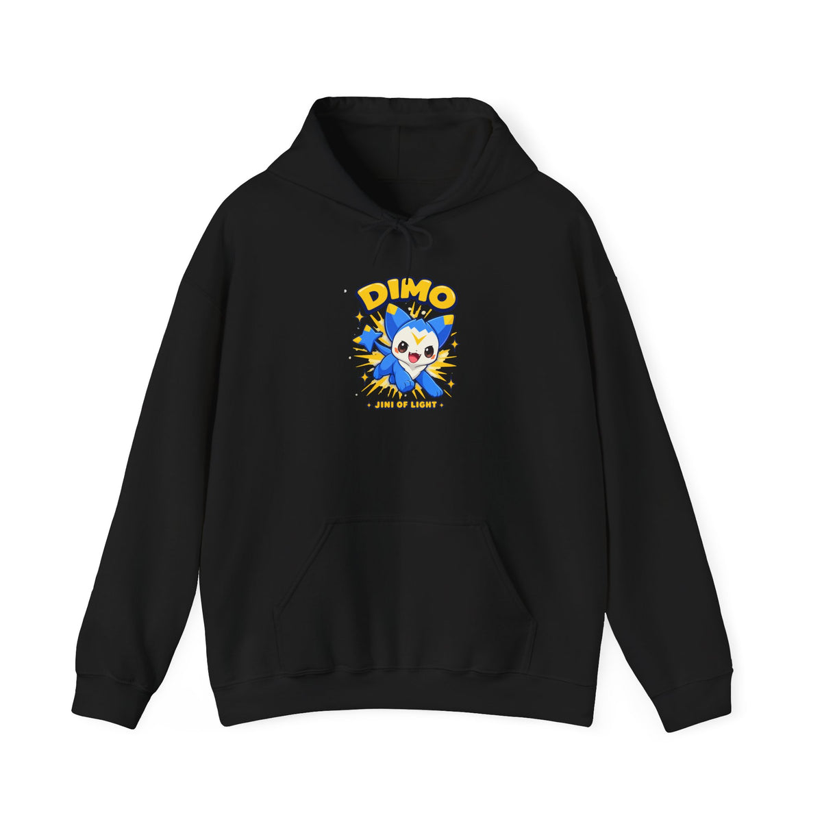 Dimo Light Burst hoodie in white, back view – official Roco Kingdom merch