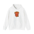 Team Sparka hoodie in white, front view – Sparka Hot Head design, official Roco Kingdom merch