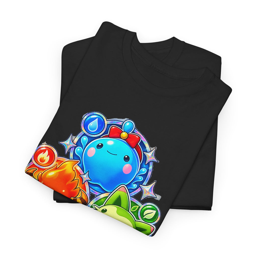 Roco Kingdom starter shirt in black, folded – Choose Your Starter design, official Roco Kingdom merch
