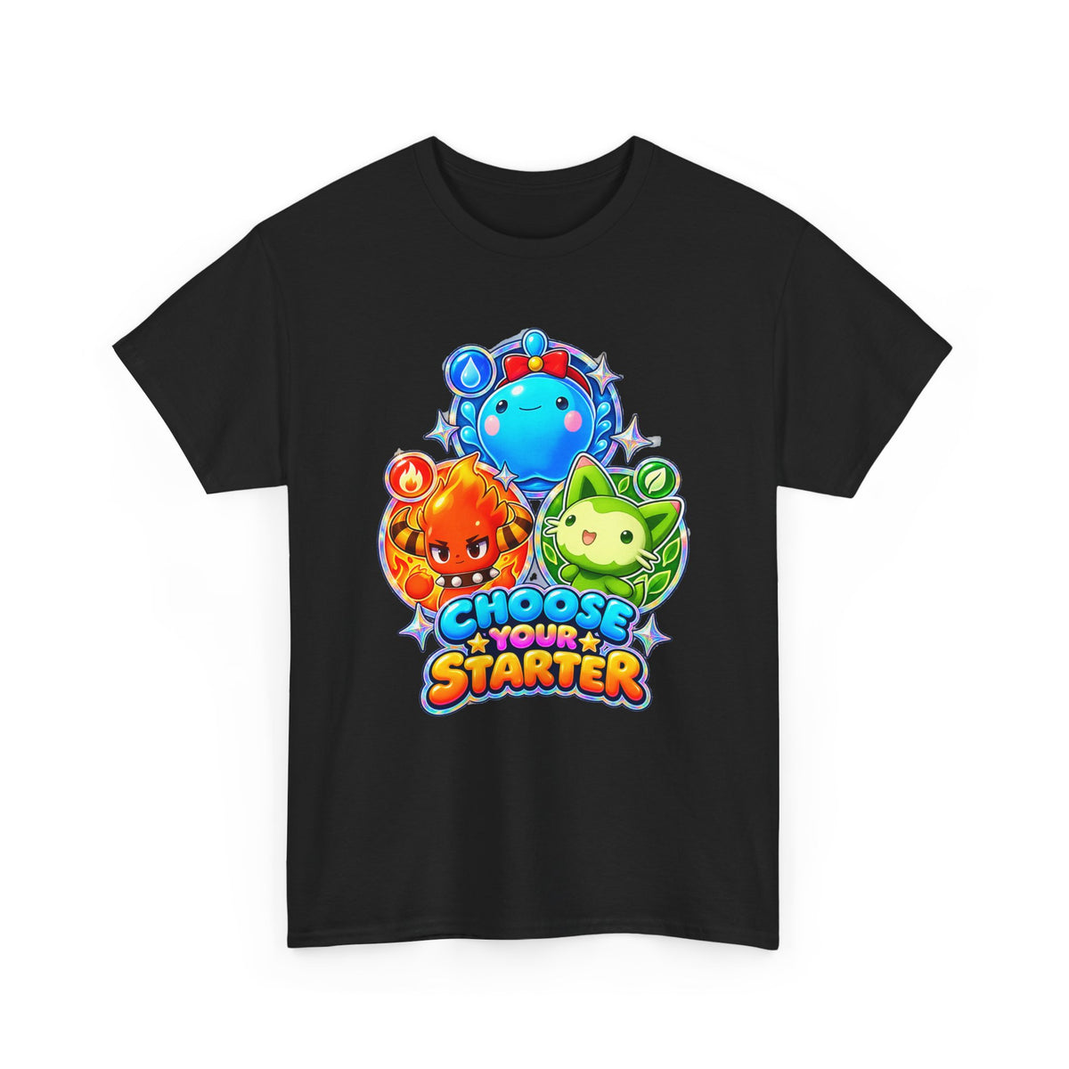 Roco Kingdom starter shirt in white, back view – Choose Your Starter design, official Roco Kingdom merch