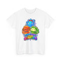 Holo starters tee in white, front view – Choose Your Starter Holo design, official Roco Kingdom merch