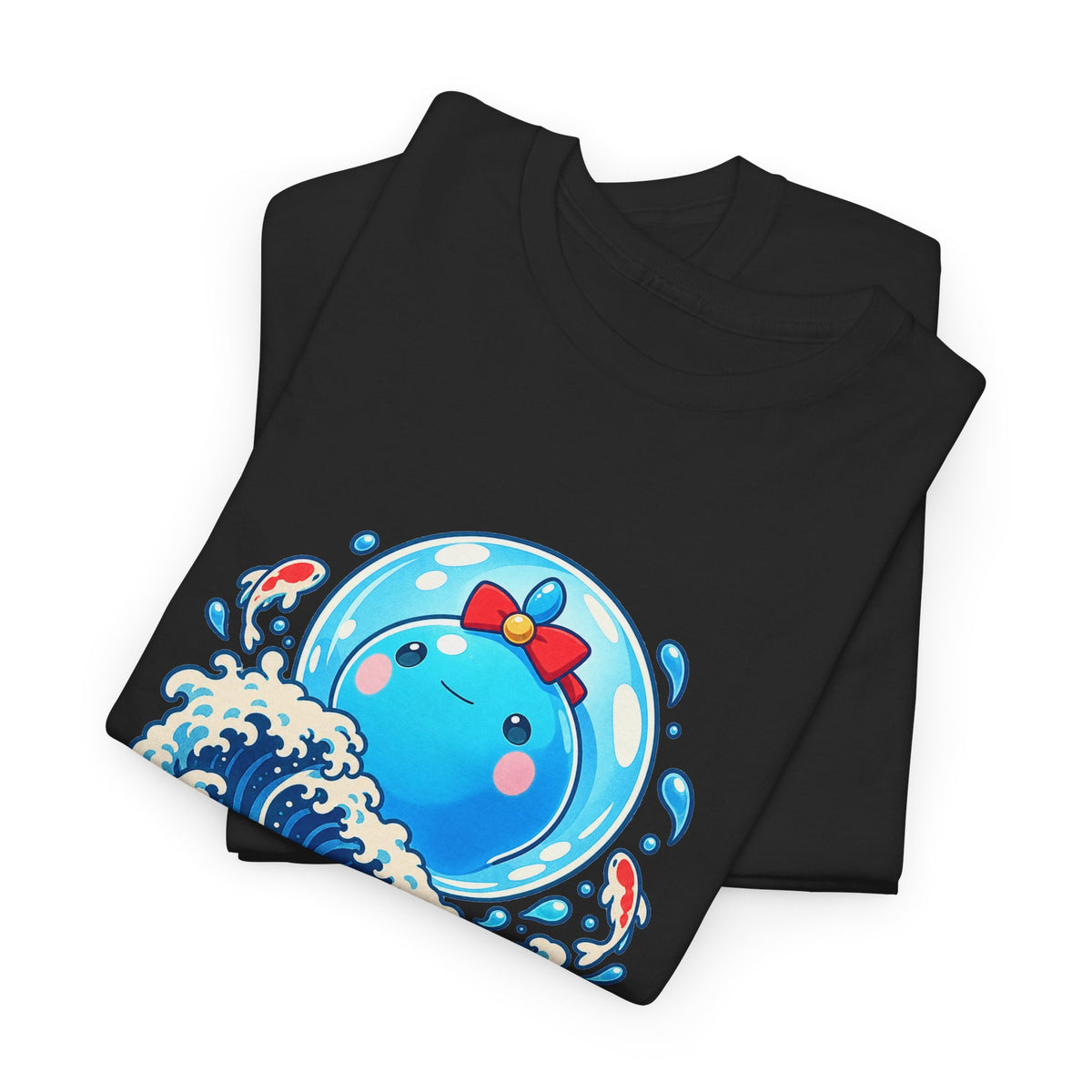 Team Cerulla shirt in black, folded – Cerulla Stay Cool design, official Roco Kingdom merch