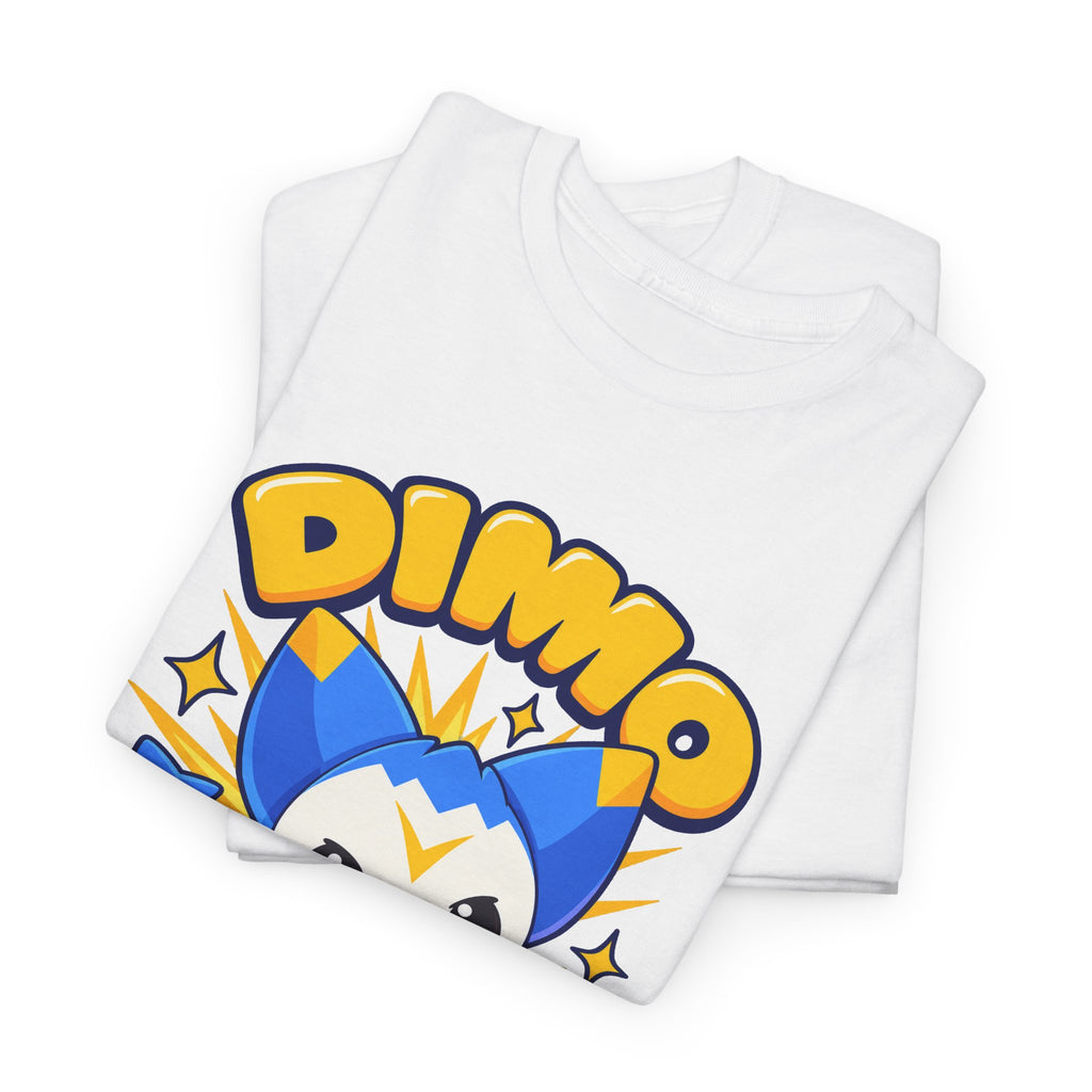 Dimo t-shirt in white, folded – Dimo Jini of Light design, official Roco Kingdom merch