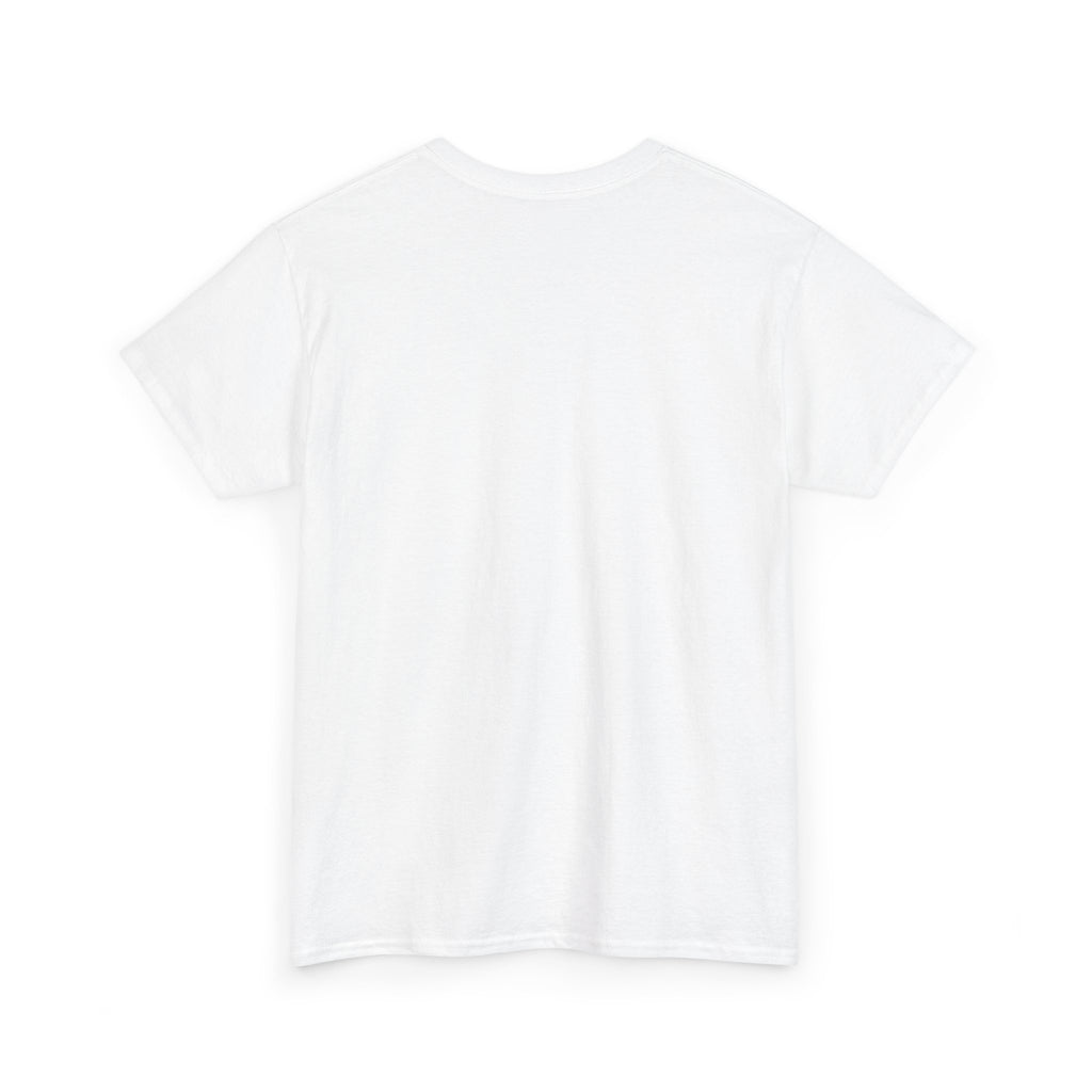 Dimo shirt in white, folded – Dimo Light Burst design, official Roco Kingdom merch