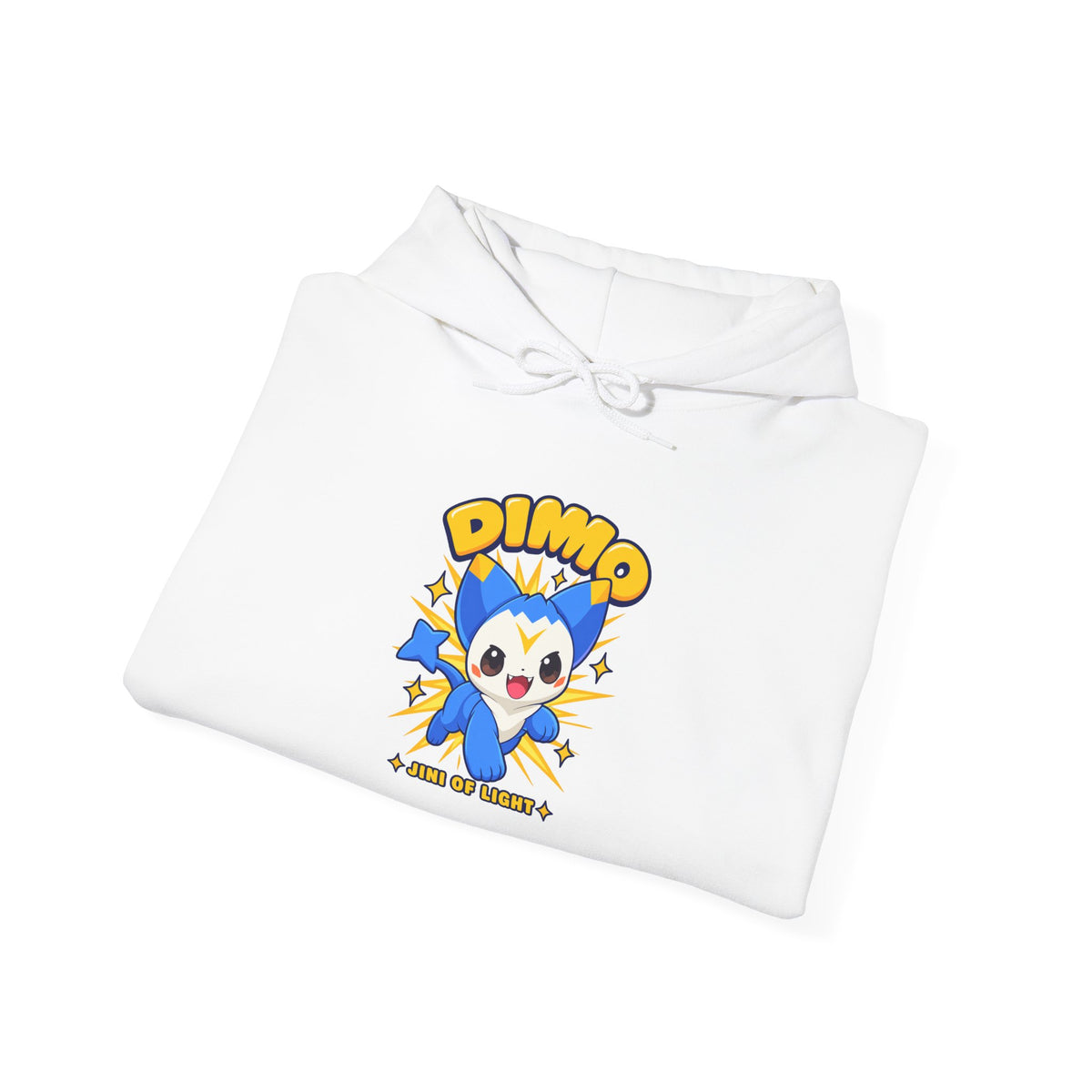 Dimo hoodie in black, front view – Dimo Jini of Light design, official Roco Kingdom merch