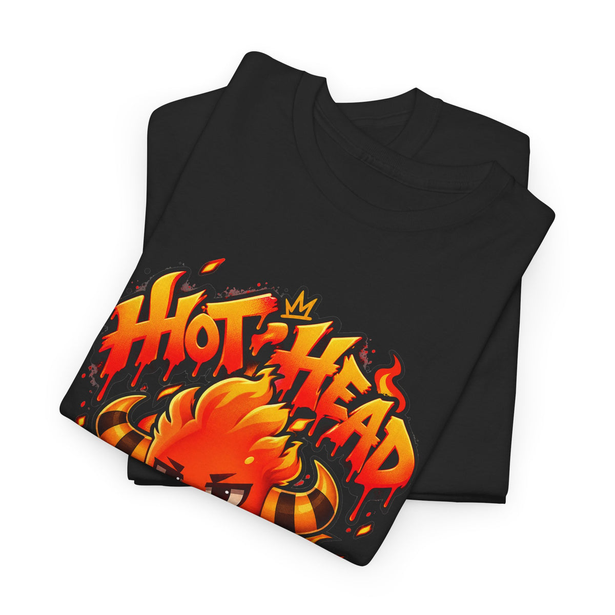 Team Sparka shirt in black, folded – Sparka Hot Head design, official Roco Kingdom merch
