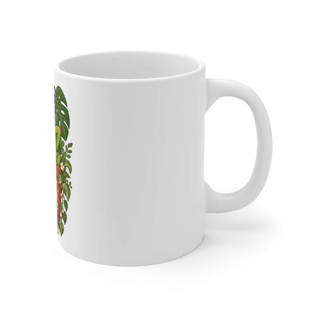Meevy mug, right side – Grow at Your Own Pace design, official Roco Kingdom merch