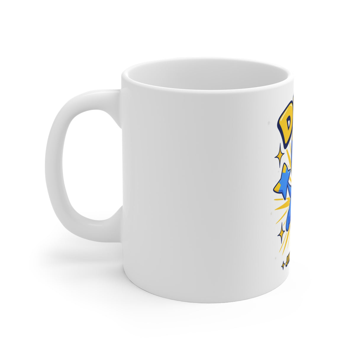Dimo mug, left side – Jini of Light design, official Roco Kingdom merch