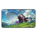 Roco Kingdom key art desk mat, front view – Sky Whale & Demon Wolf design, official Roco Kingdom merch
