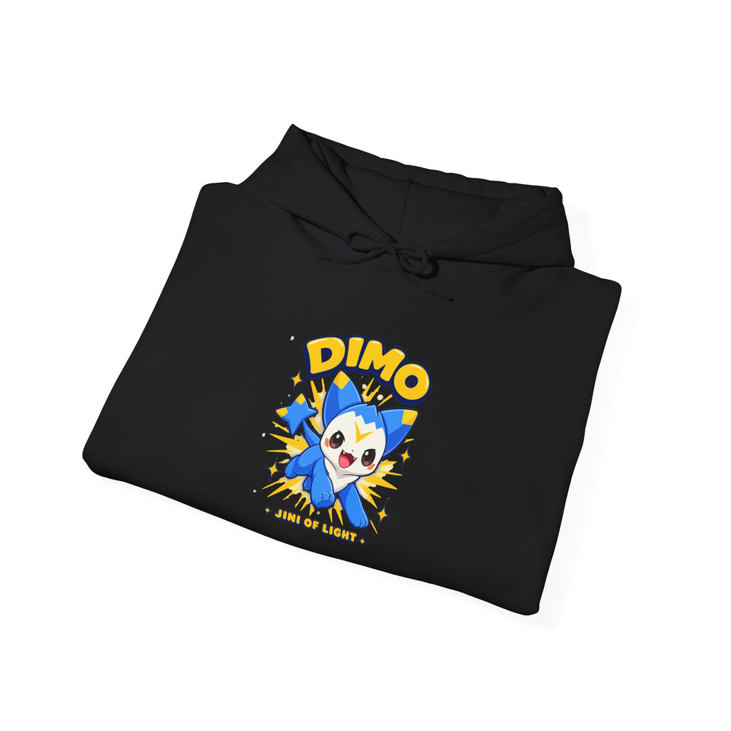 Dimo Light Burst hoodie in black, folded – official Roco Kingdom merch