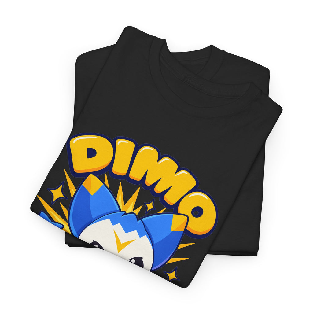 Dimo t-shirt in black, folded – Dimo Jini of Light design, official Roco Kingdom merch