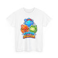 Roco Kingdom starter shirt in white, front view – Choose Your Starter design, official Roco Kingdom merch