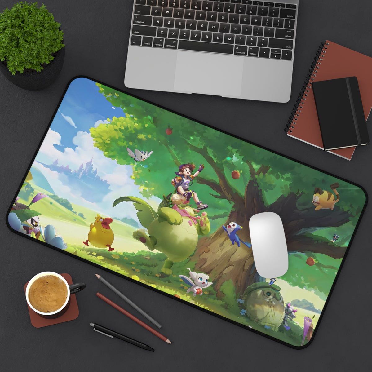 Roco Kingdom Carosia desk mat, close-up – The Great Tree design, official Roco Kingdom merch
