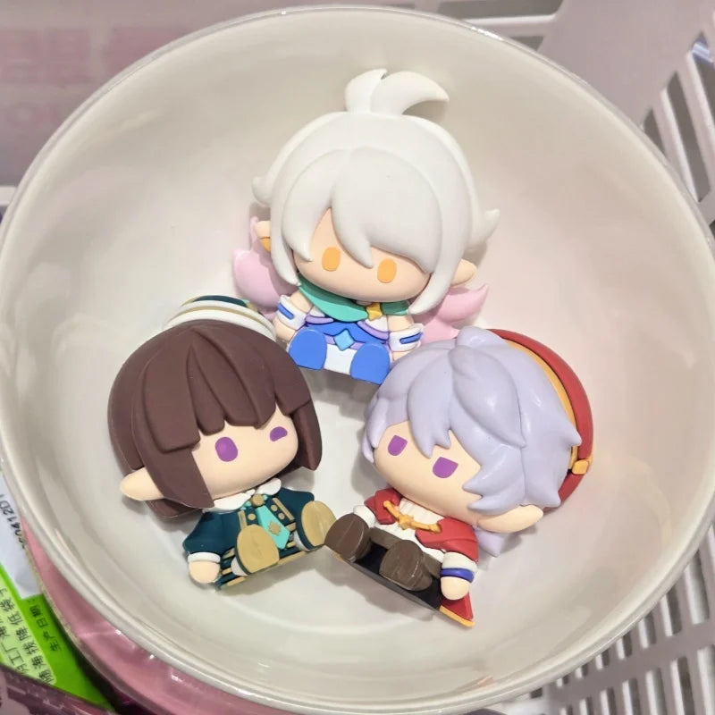 Iris, Enzo and Lewis sitting mini figures from Roco Kingdom